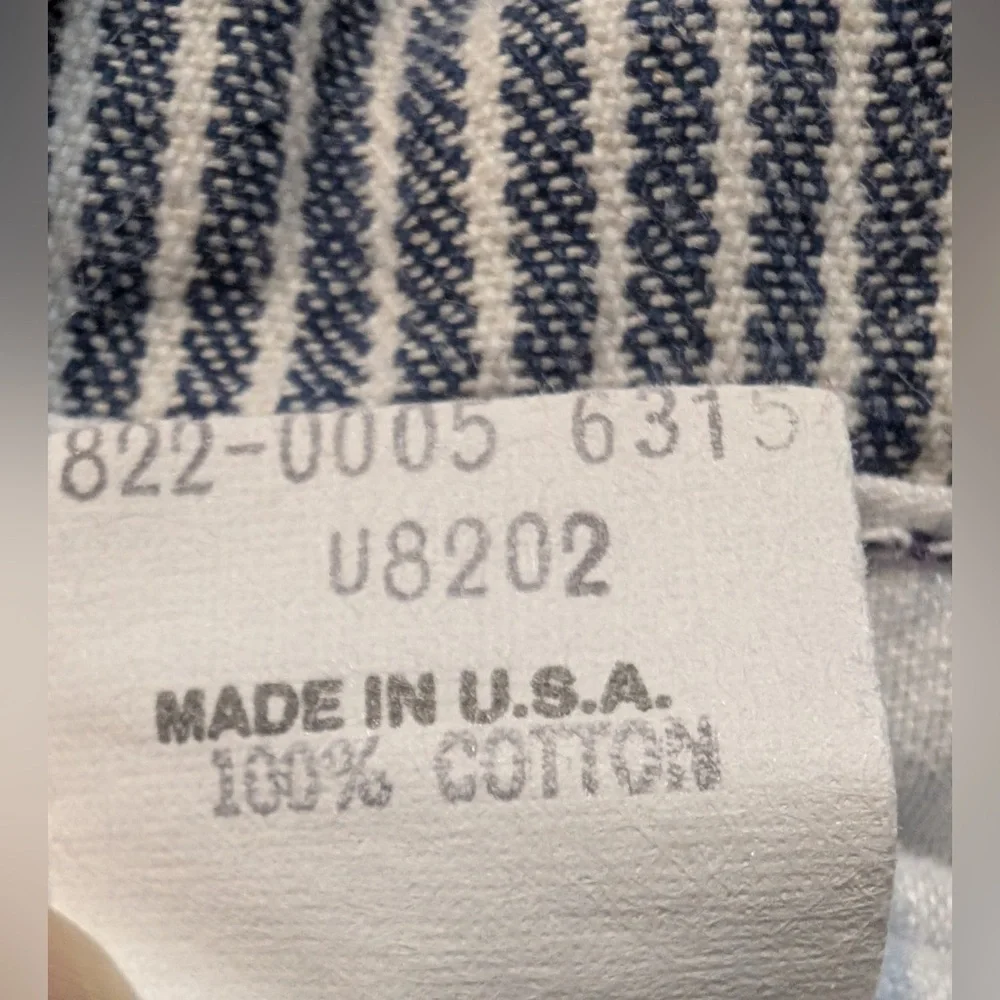 Vintage OshKosh Railroad Overalls Blue White Stripes Size 12 Months